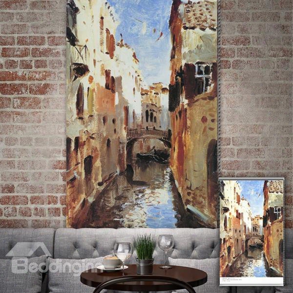 Oil Painting Venice Printing Blackout 3d Roller Shades