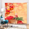 Golden Jingle Bell Printing Christmas Theme 3D Curtain