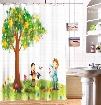 Lovely Starry Tree And Colorful Flowers Pattern 3D Shower Curtain