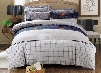 Minimalist Style Plaid Print 4-Piece Cotton Duvet Cover Sets