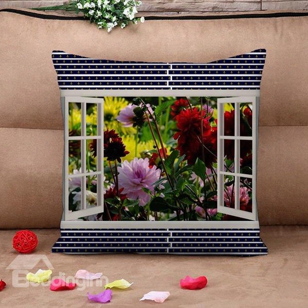 Rose Outside The Window Print Throw Pillow Case