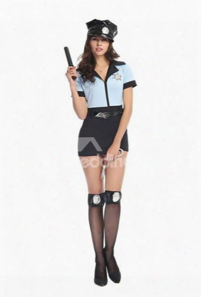 Sexy Policewoman Modeling Short Skirt Temptation Cosplay Costumes