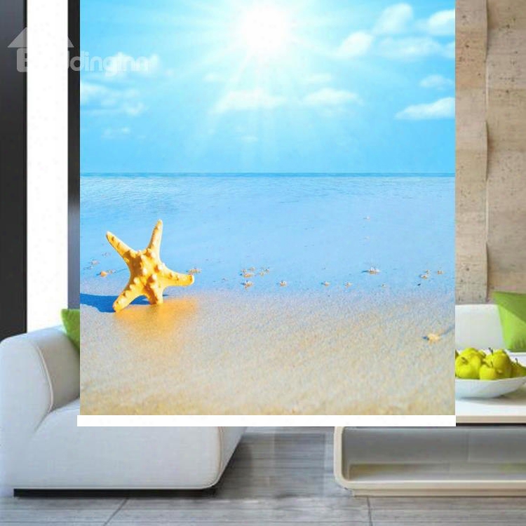 Starfish In The Beach Printing Blackout 3d Roller Shades