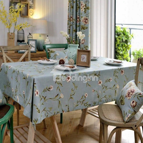 Stout Rectangle Fabrci Country Style Flower Pattern Tablecloth