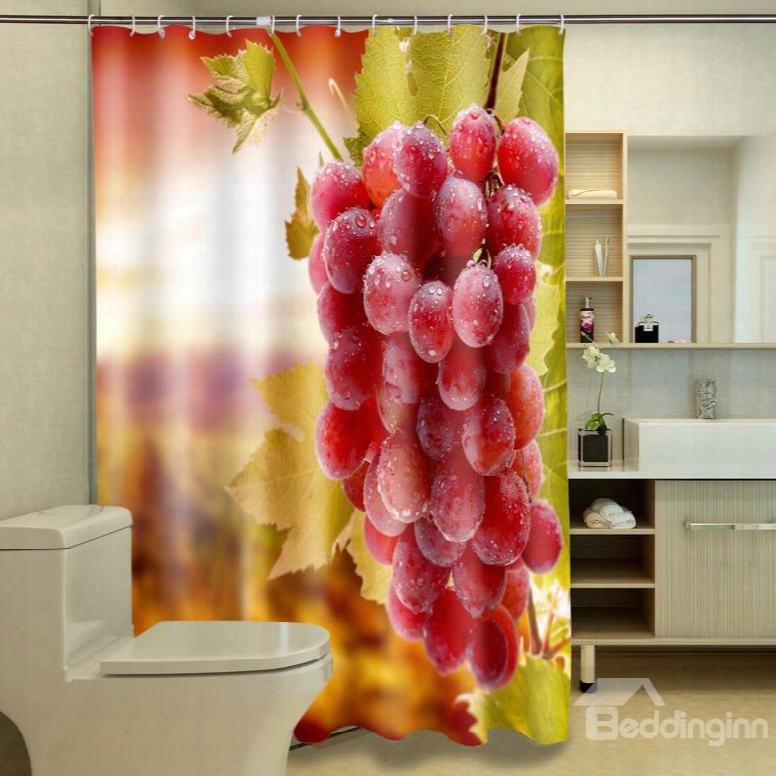 Super Fresh Ripe Grapes Polyester 3d Shower Curtain