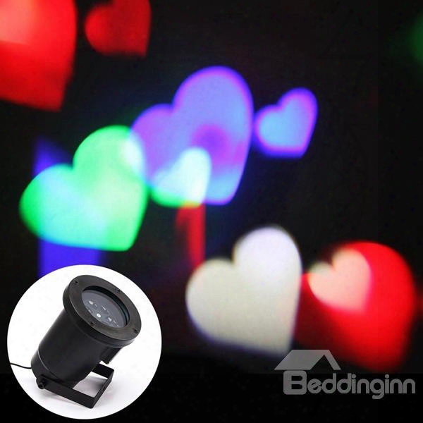 Unique Design Colorful Heart Shape Waterproof Projection Led Light