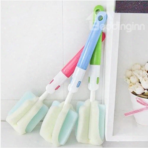 Versatile Dual Headed Long Handle Sponge Bottle Glass Cleaner