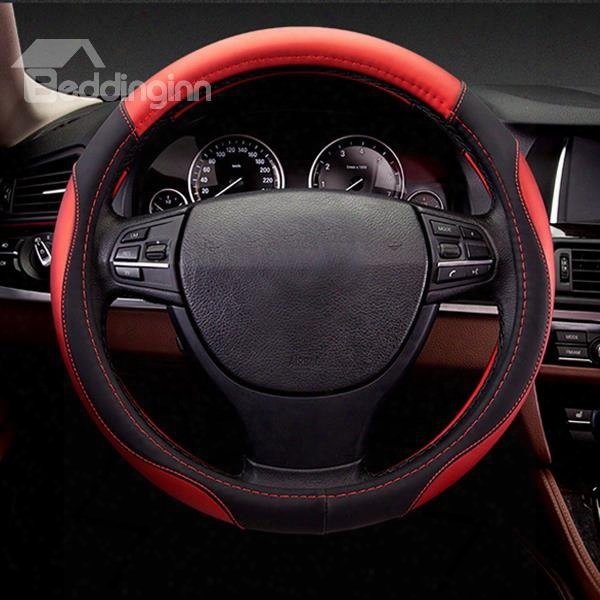 Very Cool Bright Contrast Color Sporty Style Beautiful Design Leather Car Steering Wheel Cover