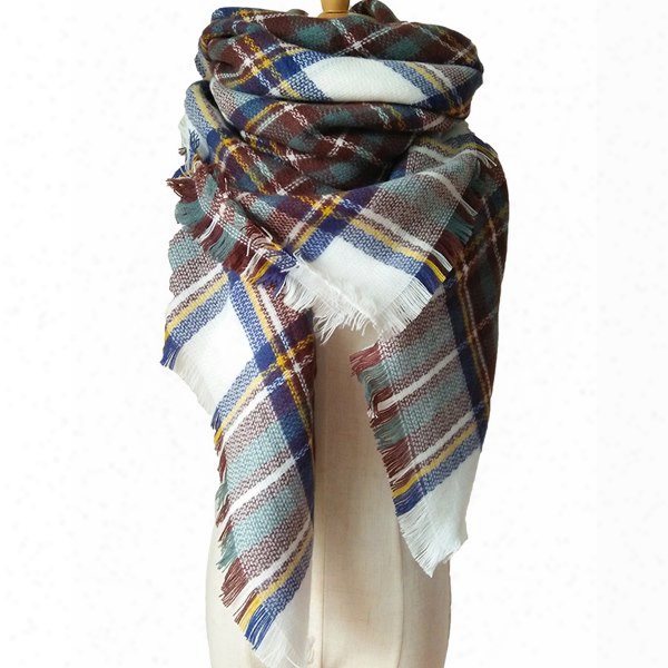 Women's Fashion Lovely Contrast Color Desiign Cashmere Warm Square Scarves