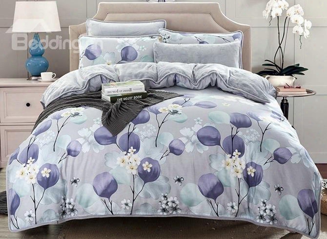 Wonderful Fresh Flower Print 4-piece Duvet Cover Sets