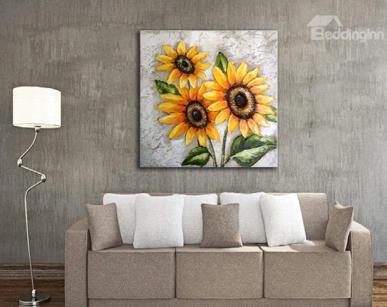 20␔20in Sunflowers Handmade Hanging Canvas Waterproof And Eco-friendly Framed Prints