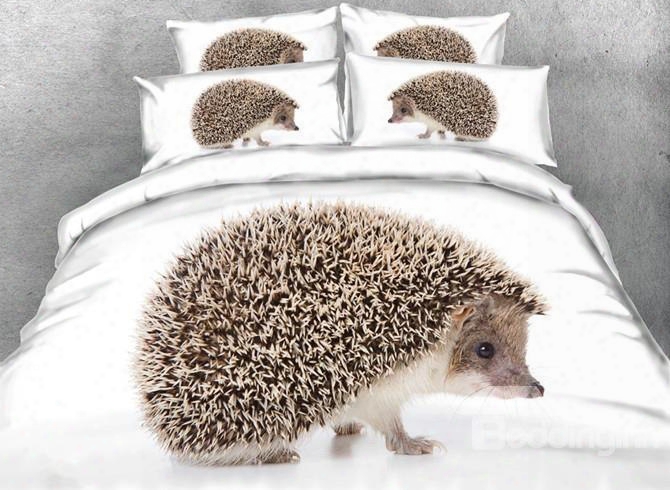 Adorable Hedgehog 3d Printed 5-piece Comforter Sets