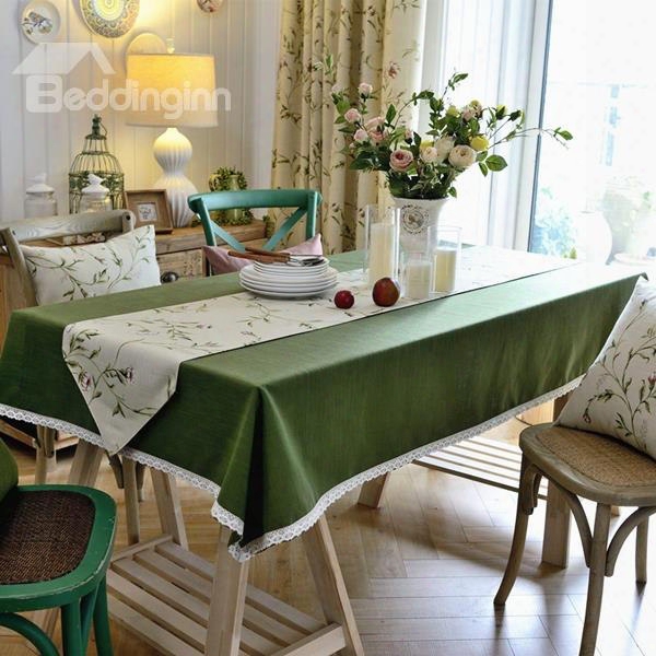 Atrovirens Washable Fabric Pure Color Home Decoration Tablecloth
