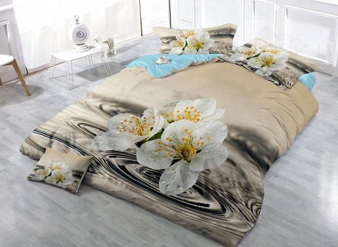 Beautiful Pearr Blossom Print Satin Drill 4-piece Duvet Cover Sets