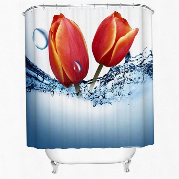 Charming Flower Buds 3d Printing Shower Curtain