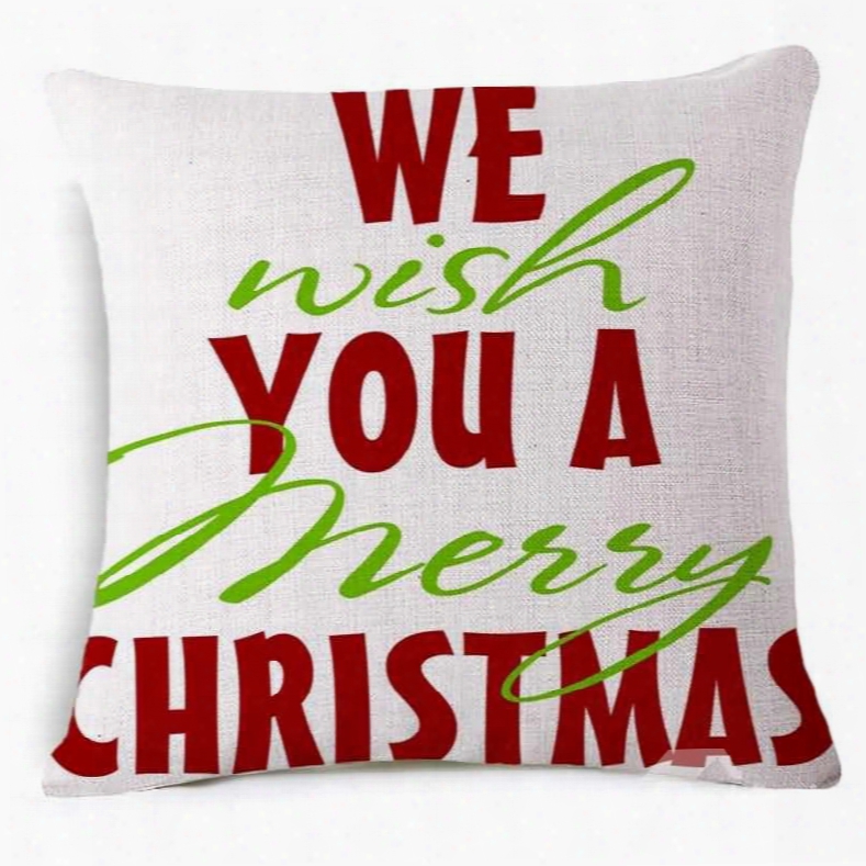 Cheerful We Wish You A Merry Christmas Throw Pillow