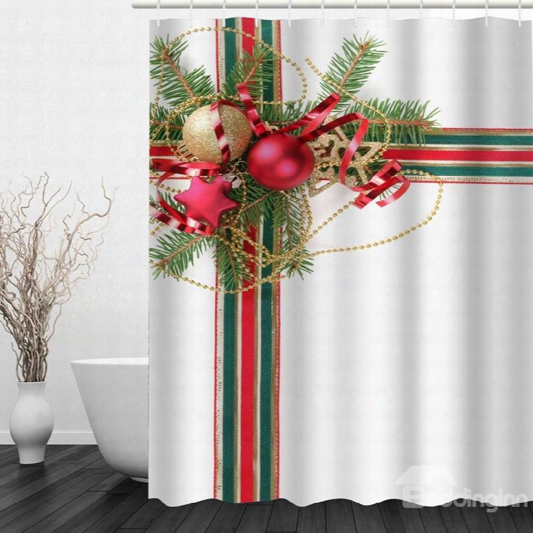 Christmas Gift Printing Waterproof Bathroom 3d Shower Curtain