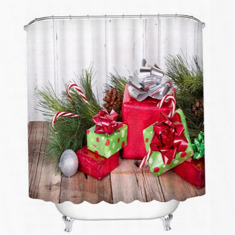 Christmas Gifts Under The Tree Printing Christmas Theme 3d Shower Curtain