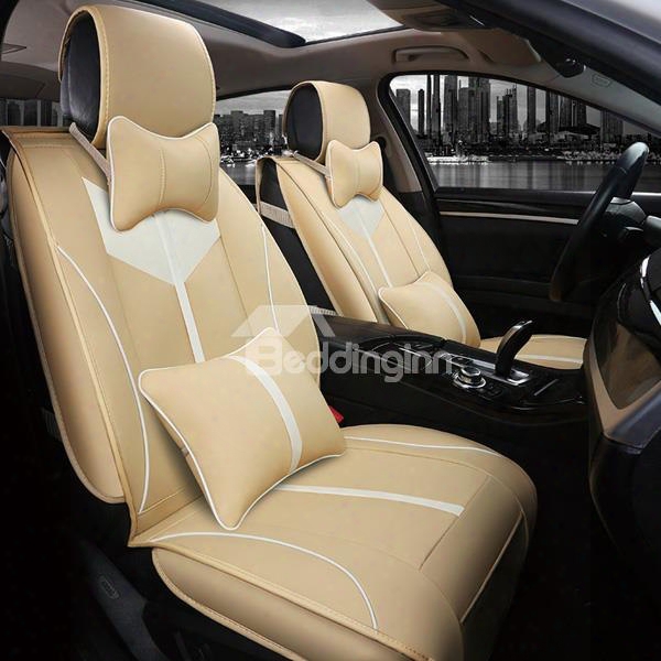 Classic Symmetrical Beautiful Design Durable Leather Universal Car Seat Cover