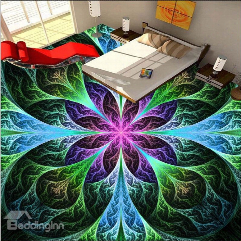 Colorful Delicate Flowers Pattern Home Decorative Waterproof Splicing 3d  Floor Murals