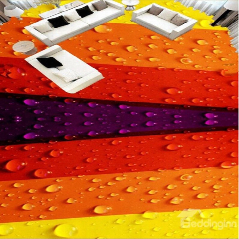 Colorful Strips Home Decorative Antiskid And Waterproof 3d Floor Murals