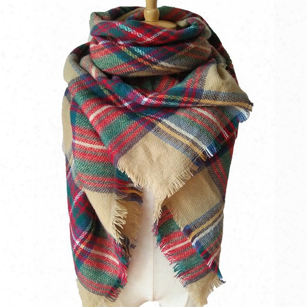 Colors Mixing Winter Autumn Necessary Warm Cashmere Square Scarves