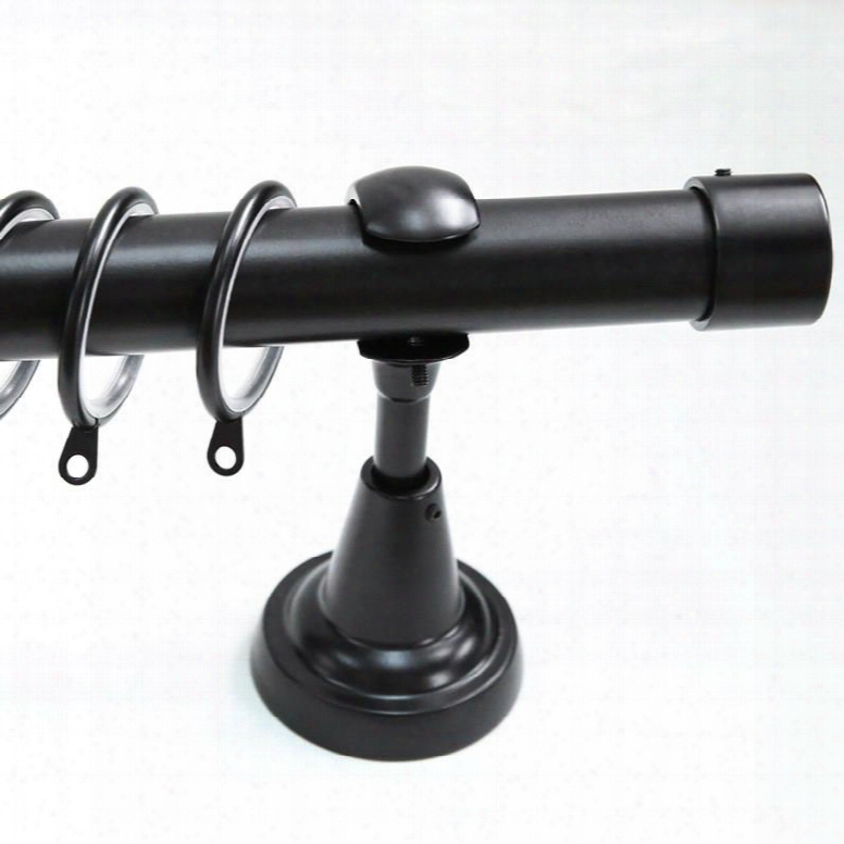 Concise Black 1-inch Urn Single Window Treatment Iron Rod Set