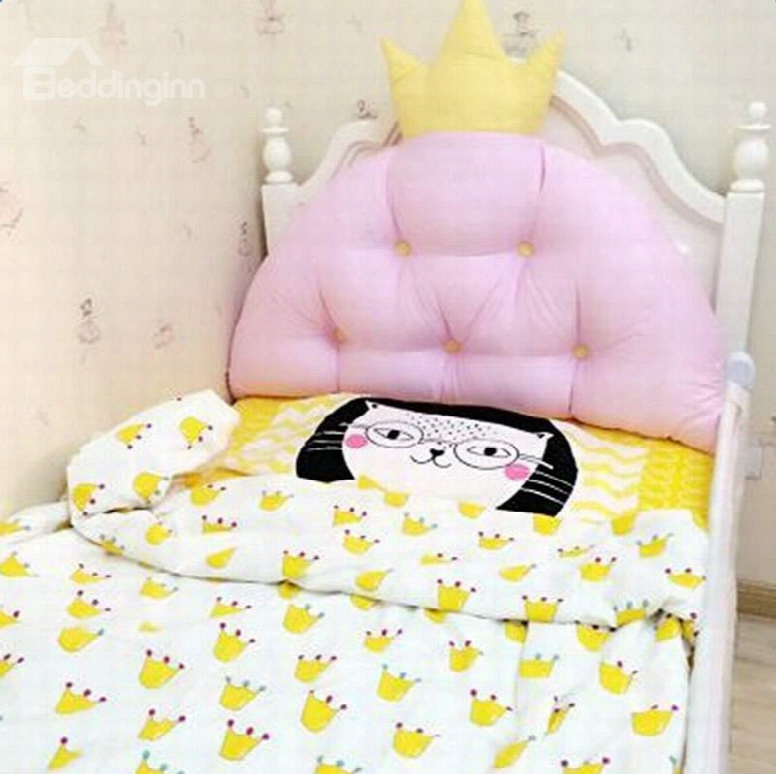 Cute Princess Style Crown Shape Decoration Bedding Throw Pillow