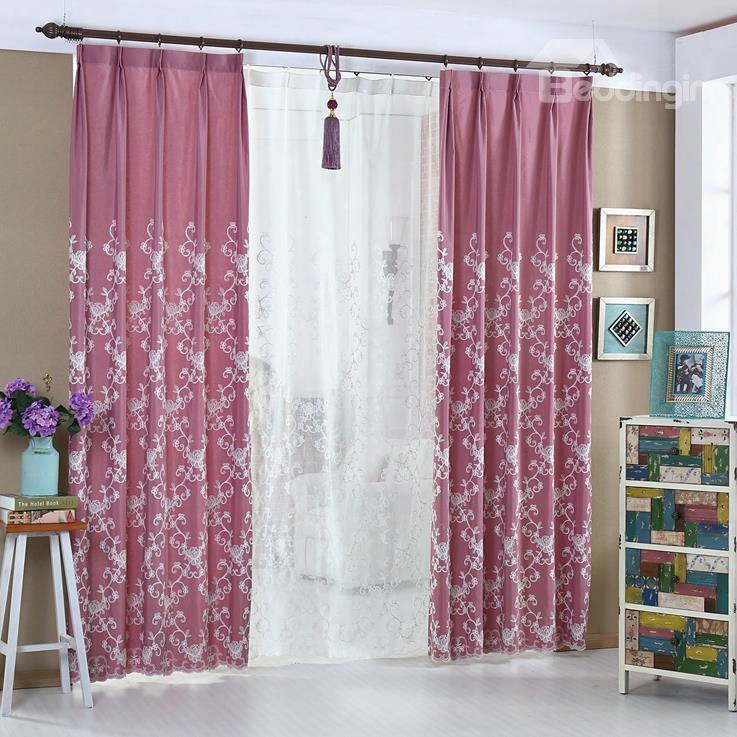 Elegant Beautiful Red Color Double Pinch Pleat Curtain