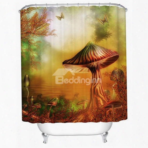 Fairytale Mysterious Mushroom Valley 3d Shower Curtain