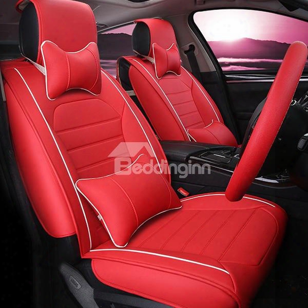 Fantastic Red Bright Fresh Cost-effective Leather Unviersal Car Seat Cover