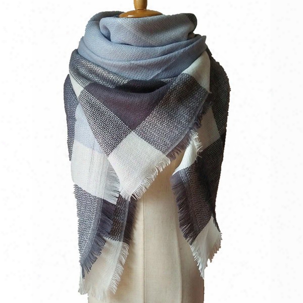 Fashion Popularity Contrast Color Design Cashmere Warm Charming Square Scarves