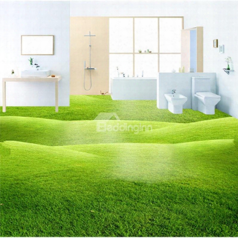 Green Three-dimensional Grass Land Design Decorative Waterproof 3d Floor Murals