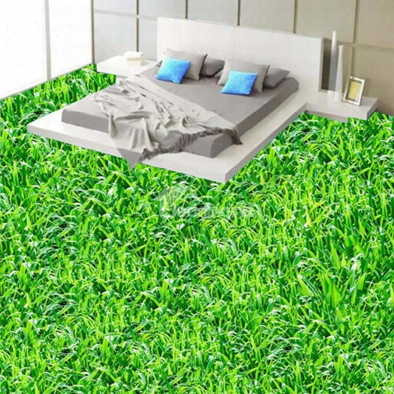 Lifelike Green Grass Land Home Decorative Splicing Waterproof 3d Floor Murals