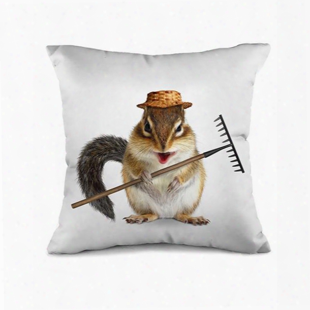 Likeable Mouse Farmer 3d Print Throw Pillow Case