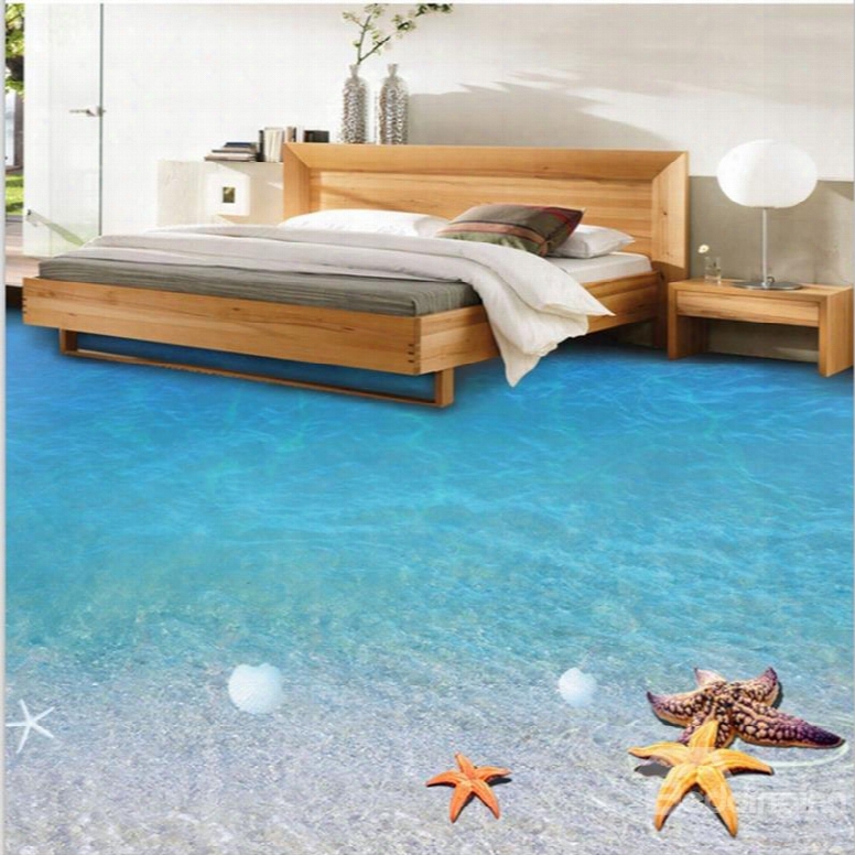 Limpid Blue Sea Scenery Home Decorative Waterproof Wallpaper 3d Floor Murals