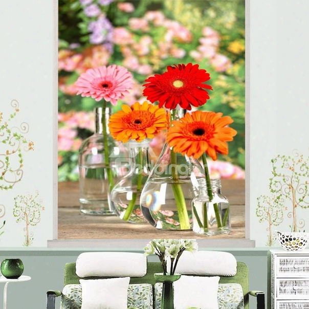 Lovely Colorful Daisy Printing 3d Roller Shades
