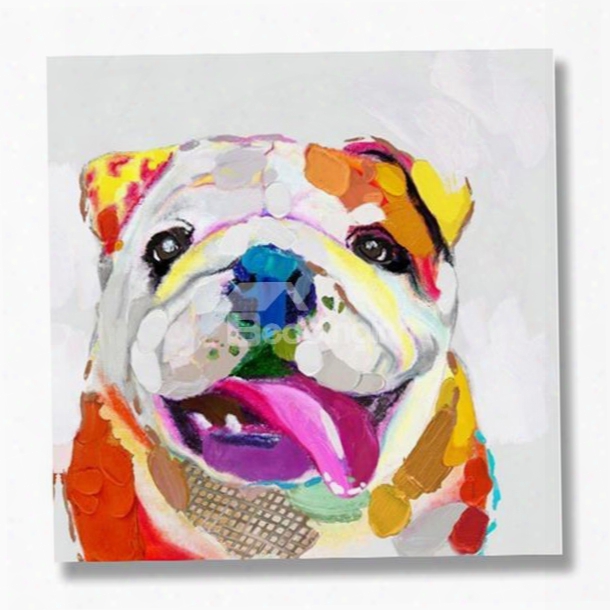 Modern Bulldog Index Painted Oil Painting