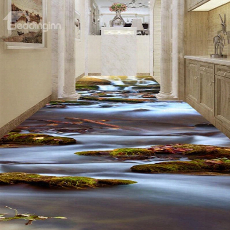 Modern Simple River Scenery Pattern Waterproof Home Decorative 3d Floor Murals