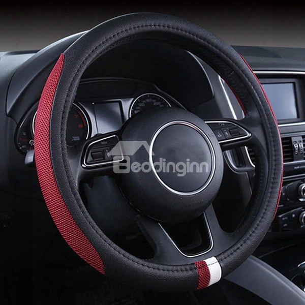 New Super Popular Contrast Color Leather Durable Comfortable Car Steering Wheel Cover