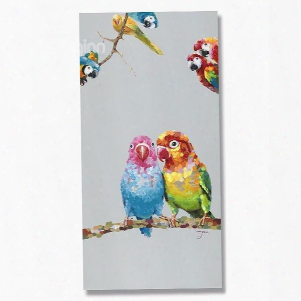 Oil Painting Colorful Birds Hand Painted Wall Art Parints