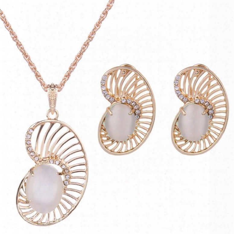 Pretty Diamante Rhinestone Inlaid Design Alloy Jewelry Sets