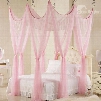 Beautiful Pink Polyester Eight Corner Bed Canopy