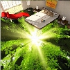 Natural Sunlight Green Forest Pattern Waterproof Splicing 3D Floor Murals