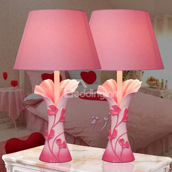 Red/pink/white 2-piece Ginkgo Plug-in Decorative Table Lamps