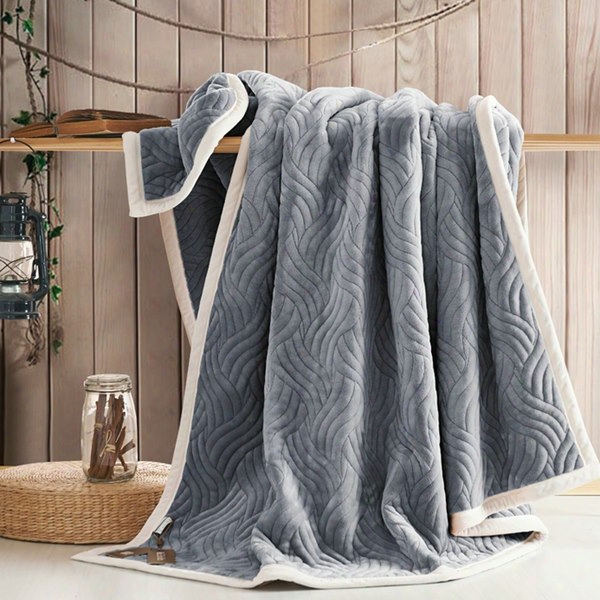 Solid Color Flannel Fleece Blanket Embossing Blanket