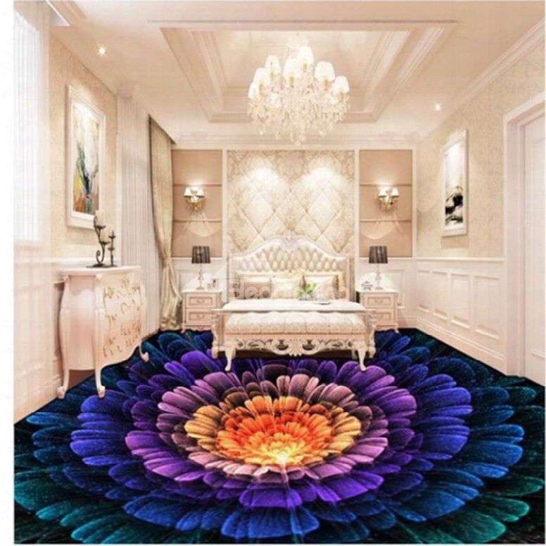 Splendid Three-dimensional Colorful Flower Pattern Antiskid And Waterproof 3d Floor Murals