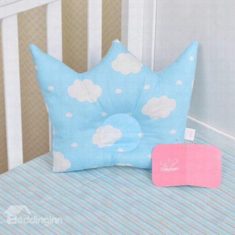 Super Cute And Soft Crown Shape Prevent Flat Head Baby Pillow