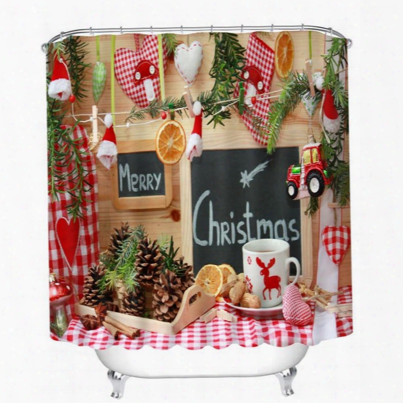 Sweet Christmas Snack Printing Christmas Theme 3d Shower Curtain