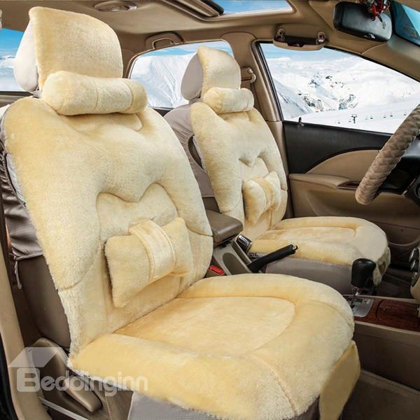 Three Dimensional Plush Cushion Comfortable Universal Fit Car Seat Cover